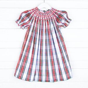 Smocked Plaid Holiday Dress